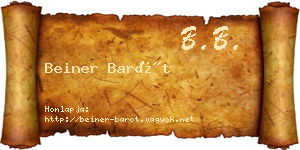 Beiner Barót névjegykártya